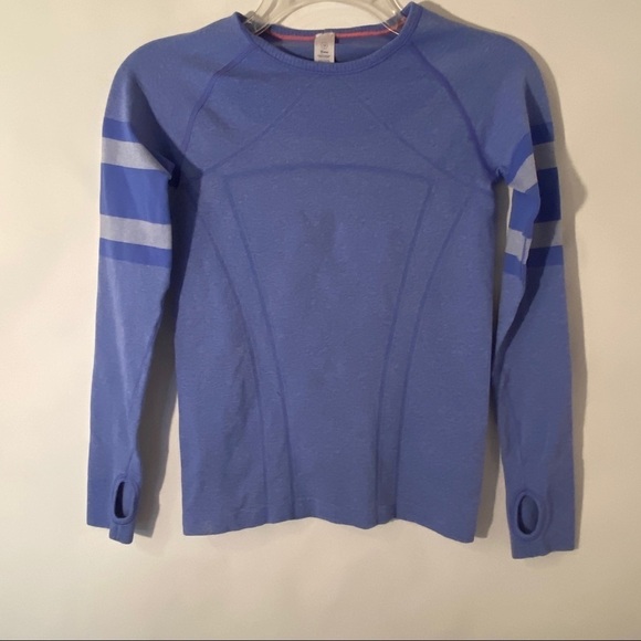 Ivivva lululemon Sz 12 blue Fly tech Thumbhole - Picture 1 of 9